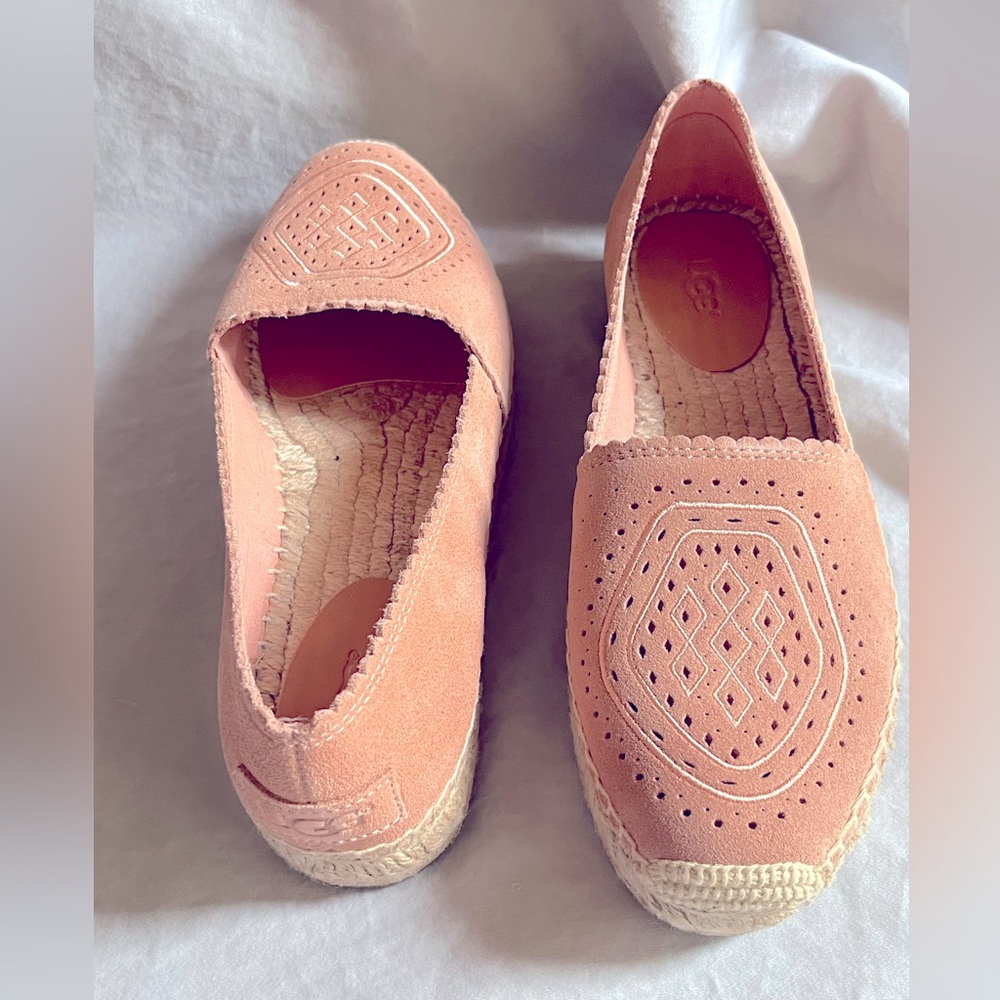 UGG Heidi Perf Espadrille Suede Size 7.5 Blush